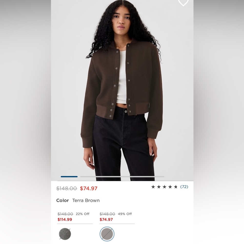 NWT GAP wool bomber